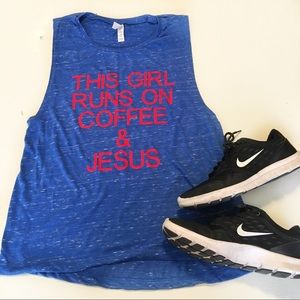 This Girl Runs on Coffee and Jesus Bella Tank